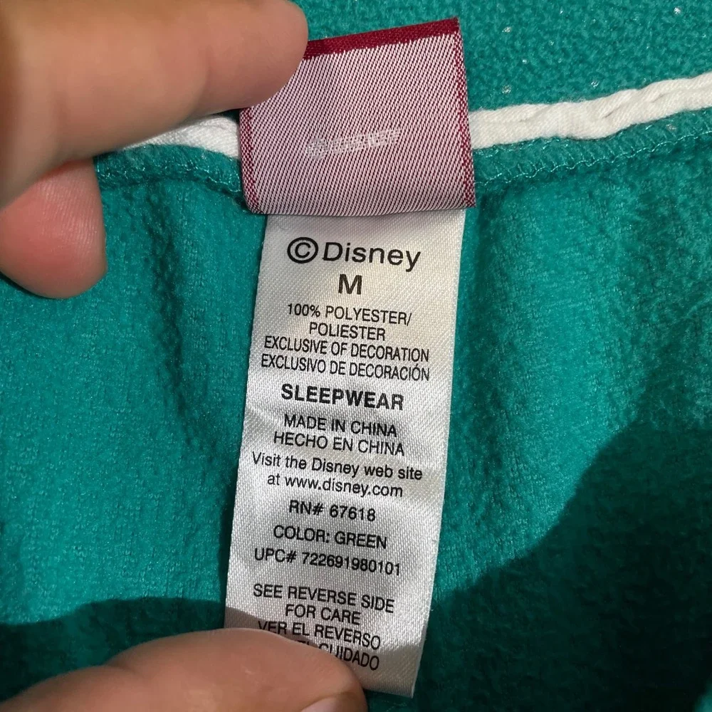 Disney Tinker Bell Teal Blue Green Pom Pom Drawstring Pajama‎ Bottoms Women's M - Picture 5 of 10